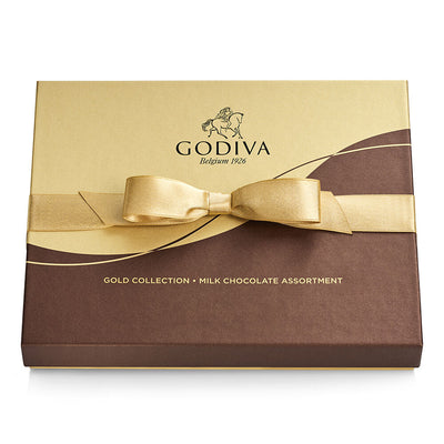 Milk Chocolate Gift Box, Gold Ribbon, 18 pc.