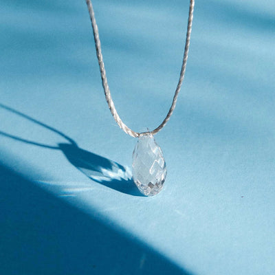 Silver Shade Light Prism Crystal Necklace Slider