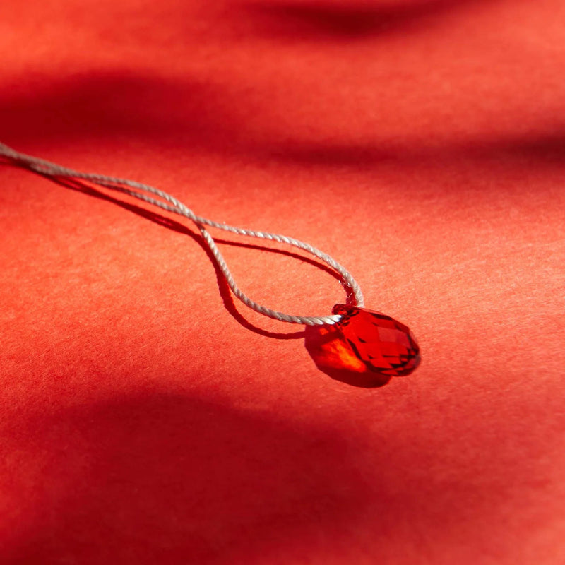 Smoked Amber Light Prism Crystal Necklace Slider