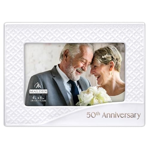 slim fit dress slacks Malden 50th Anniversary Ceramic Photo Frame – 4x6 – Banner's Hallmark