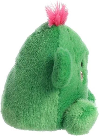 Green plush cactus with a pink flower crown