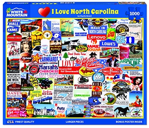 I Love North Carolina  1000 pc