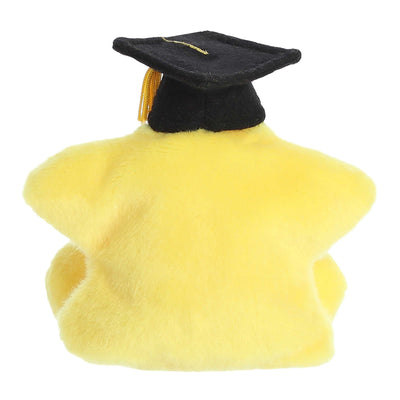 A star-shaped stuffed animal with a cap.