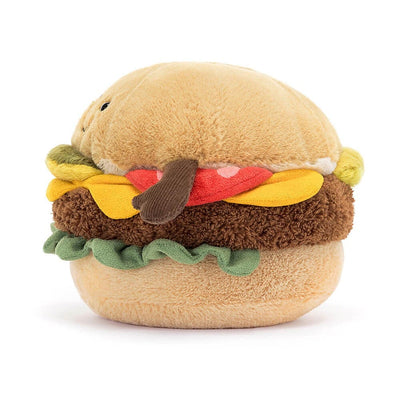 Stuffed hamburger plush toy with cheese