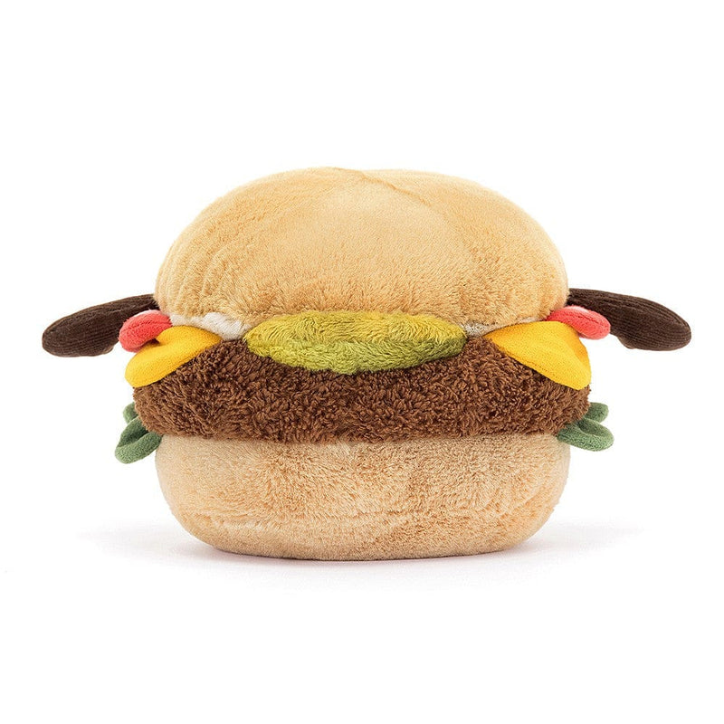 Stuffed hamburger plush toy with cheese