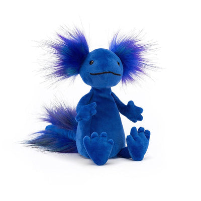 Blue Jellycat Amuseable Axolotl plush toy.
