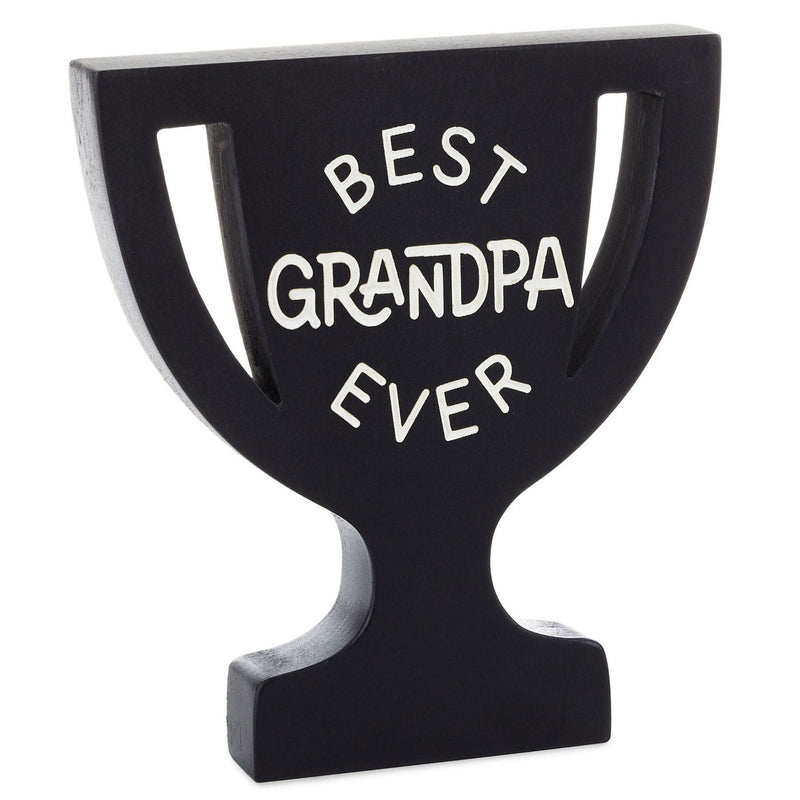 Best Grandpa Ever Trophy-Shaped Quote Sign, 5.3x6