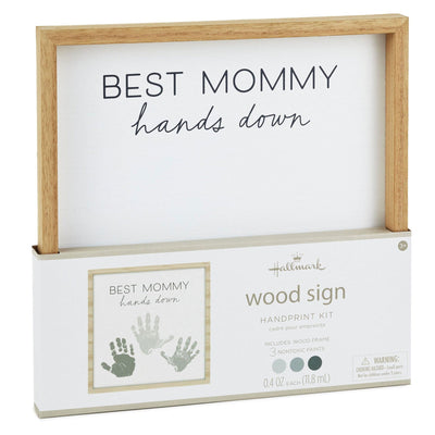 Best Mommy Hands Down Wood Sign Handprint Kit