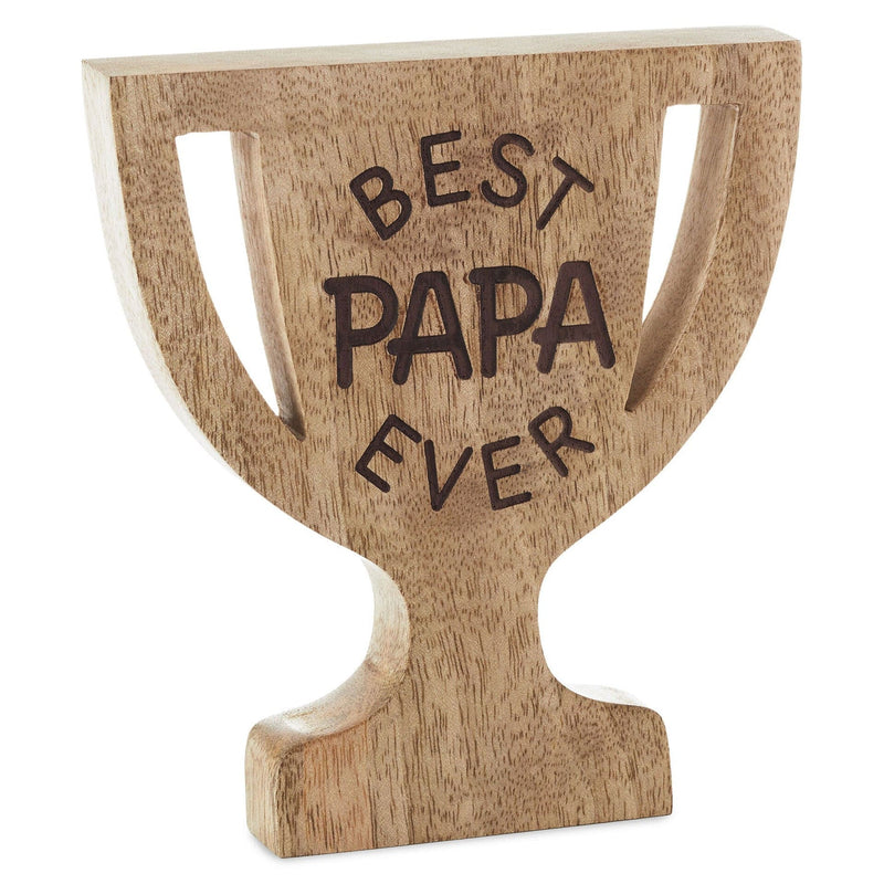 Best Papa Ever Trophy-Shaped Quote Sign, 5.3x6