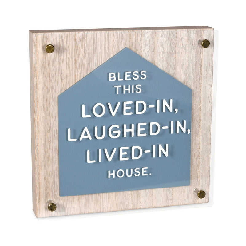 Bless This House Layered Square Quote Sign, 8x8