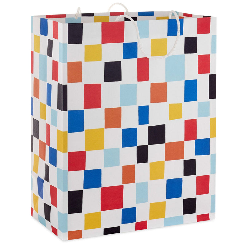 Colorful Checkered Large Gift Bag, 13"