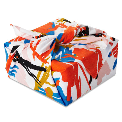 Abstract Doodles on Cream Fabric Gift Wrap