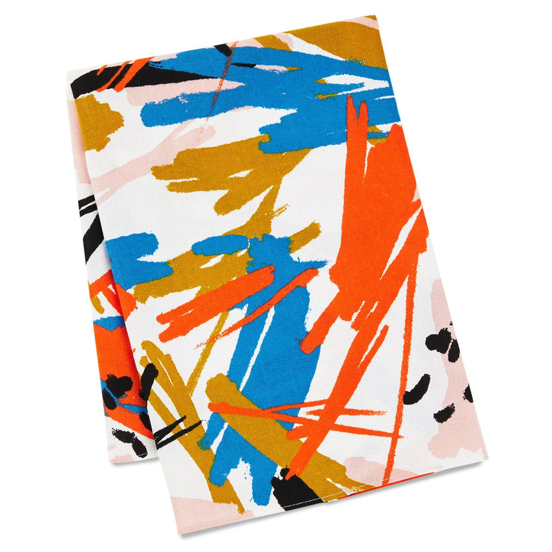 Abstract Doodles on Cream Fabric Gift Wrap