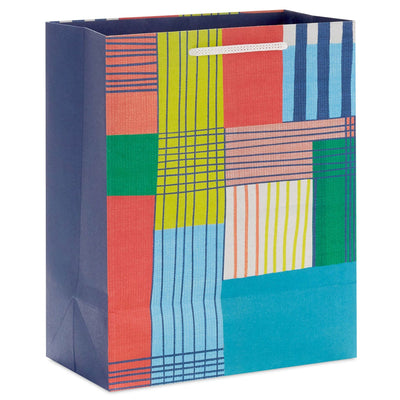 9.6" Abstract Plaid Medium Gift Bag