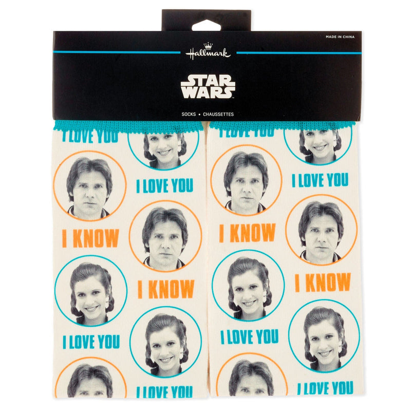 Star Wars™ Han Solo™ and Princess Leia™ I Love You I Know Novelty Crew Socks