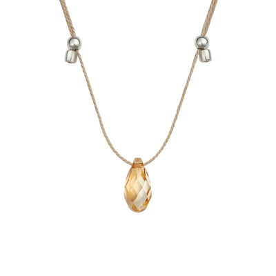 Gold Shade Light Prism Crystal Necklace Slider