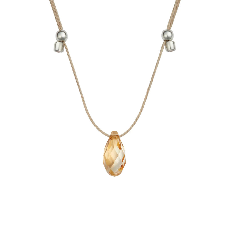 Gold Shade Light Prism Crystal Necklace Slider
