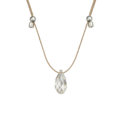 Silver Shade Light Prism Crystal Necklace Slider