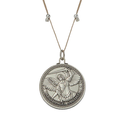 Silver necklace with Archangel Michael pendant