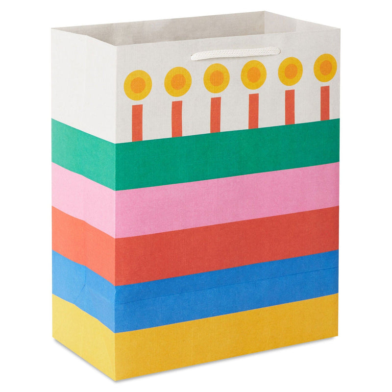 9.6" Bold Striped Cake Medium Birthday Gift Bag