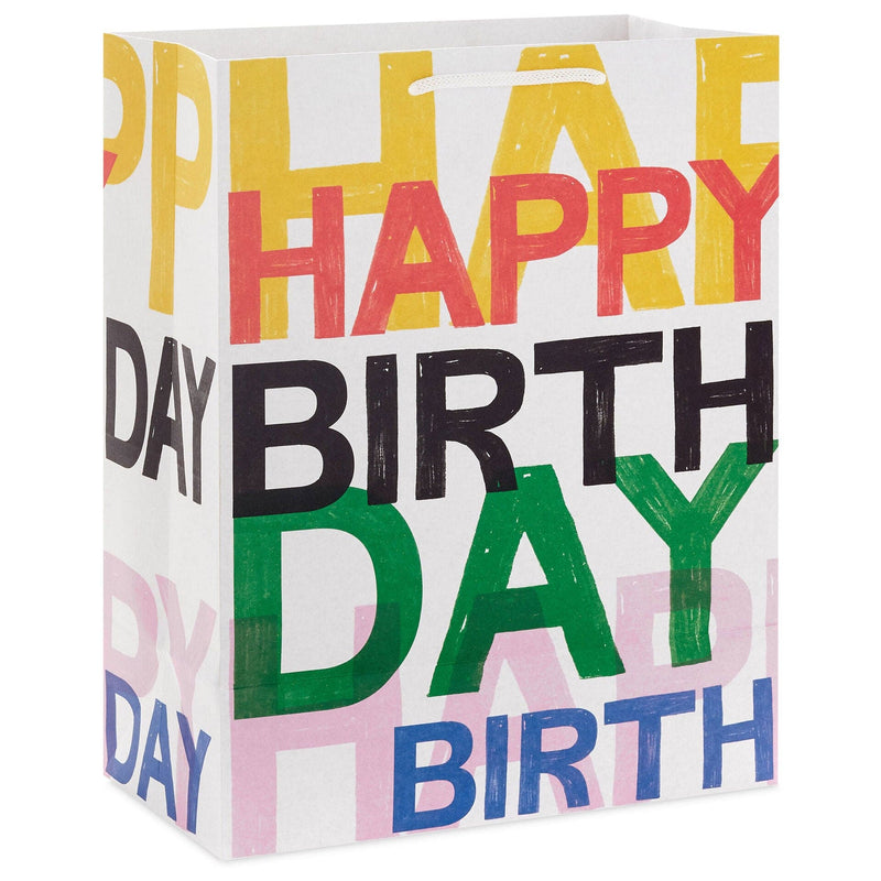 13" Layered Lettering Large Birthday Gift Bag