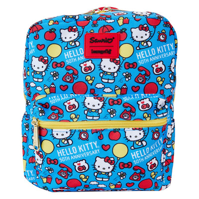 Hello Kitty backpack with a red and black checkered pattern