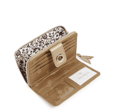 RFID Turnlock Wallet - Champagne Gold Pearl