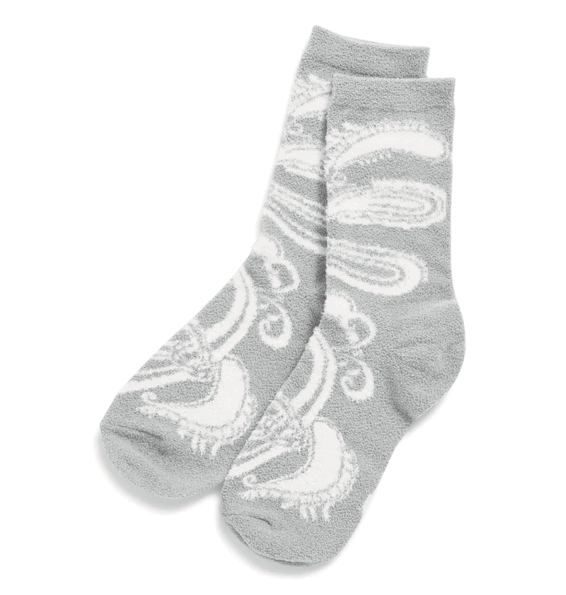Cozy Socks Gift Box - Cloud Gray Paisley