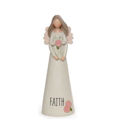 Faith Angel with Cross Figurine Ideal for display on a tabletop or as part of a shelf arrangement, decorate your home