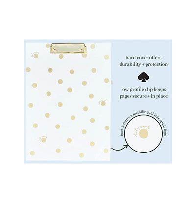 Clipboard Folio: Gold Dot with a perforated edge for easy removal.