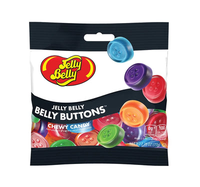 Belly Buttons, 2.75 oz., in five fruity flavors, are made from the finest ingredients. Very Cherry, blueberry, grape, green apple, and peach are among the flavors available. 