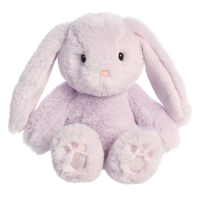White plush bunny rabbit with big floppy ears and pink cheeks.