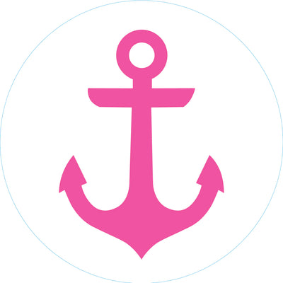Pink anchor clip art inside a white circle. Black text "土" in the upper right corner. 