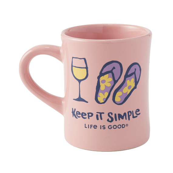 Keep it Simple Wine and Flips Diner Mug - Himalayan Pink