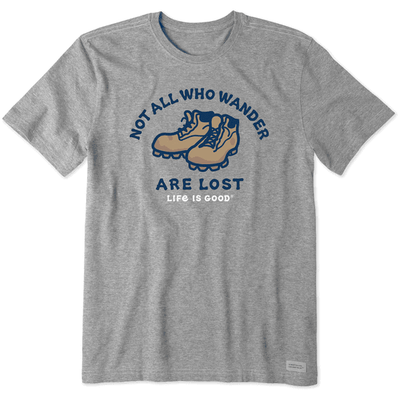 Not All Who Wander Are Lost Short Sleeve Tee - Men's - Heather Gray