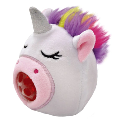Squeeze, squish, and smoosh. pocket-size toy has a rainbow mane and a super-sweet face.