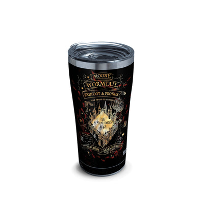 Harry Potter Marauder's Map Stainless Steel Insulated Tumbler with Clear and Black Hammer Lid, 30 oz., Silver