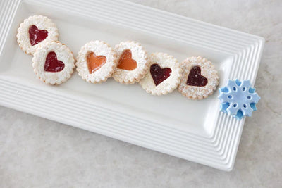Plate of heart-shaped cookies
