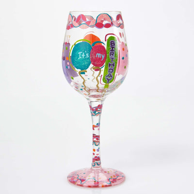 It's My Birthday Wine Glass with a Beautiful, Decorative Gift Box