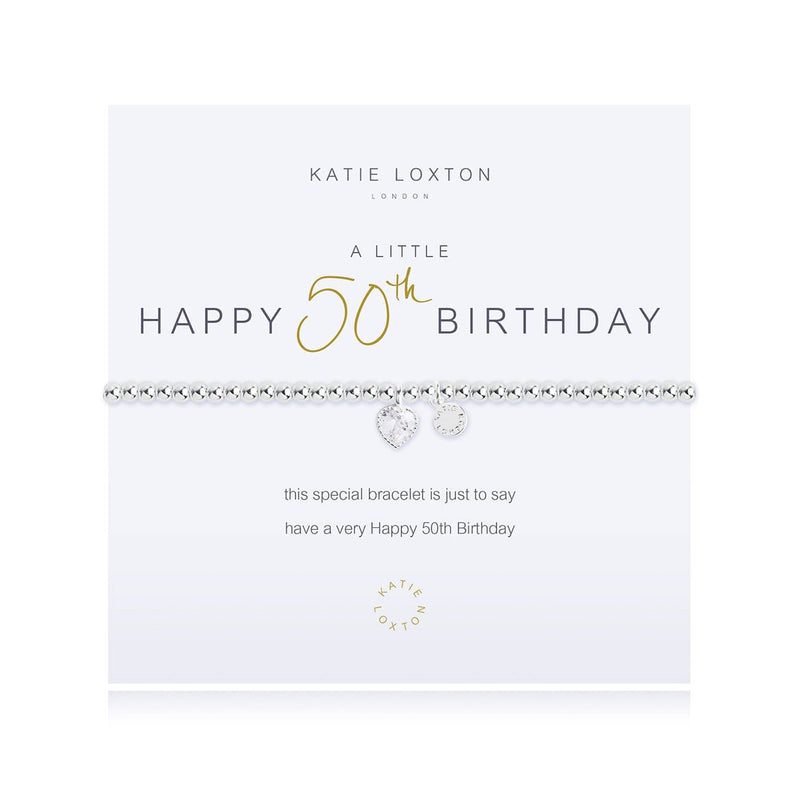 50th Birthday Milestone Bracelet & Meaningful Message Card for Women.