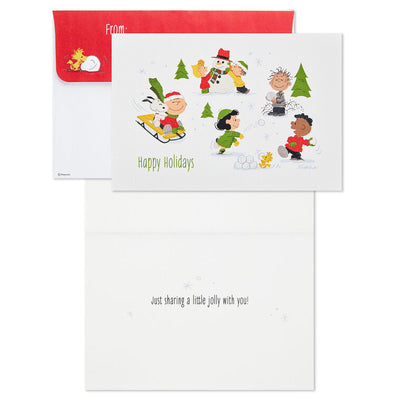 Peanuts Jolly Snow Fun Boxed Christmas Cards, Pack of 16