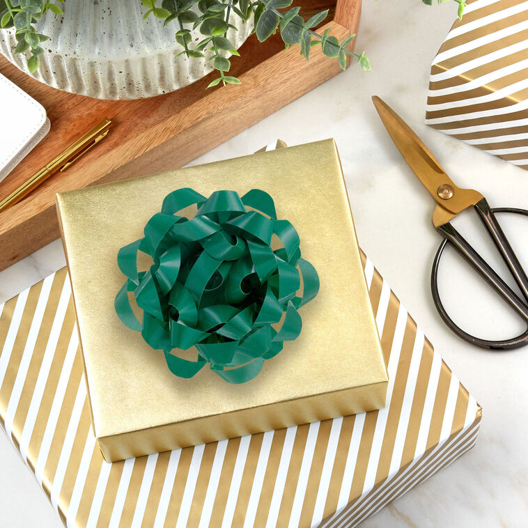 4.6" Green Paper Gift Bow
