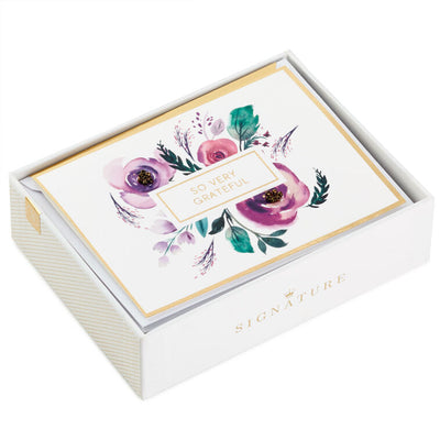 Purple Flowers Blank Thank-You Notes, Box of 8