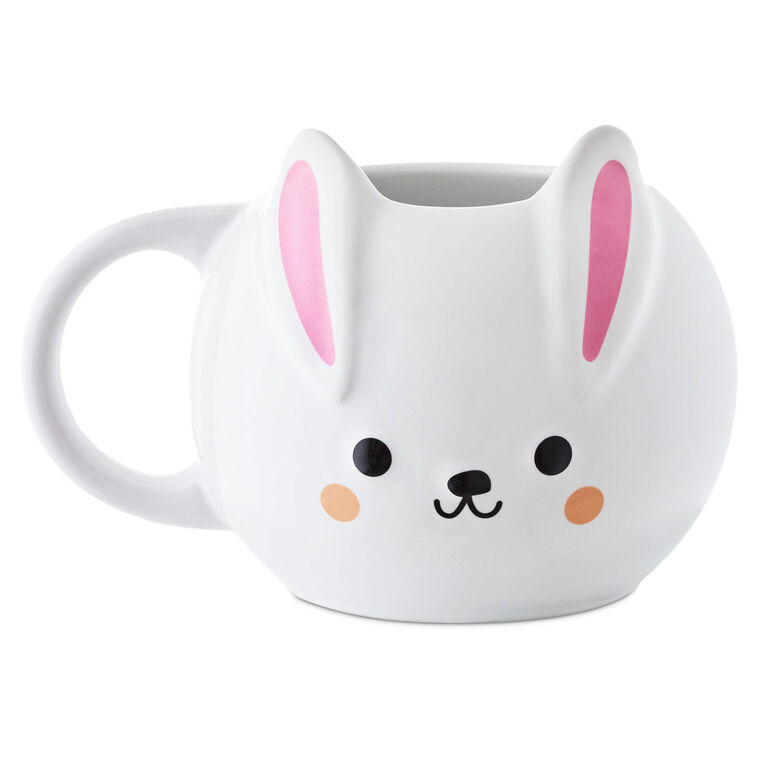 White Bunny Sculpted Mug, 14 oz.