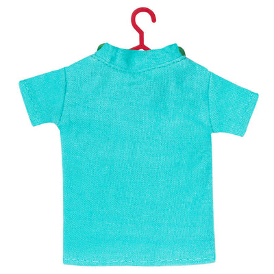 Teal fabric scrubs ornament with snowman and Christmas lights, stethoscope detail, honoring healthcare workers

