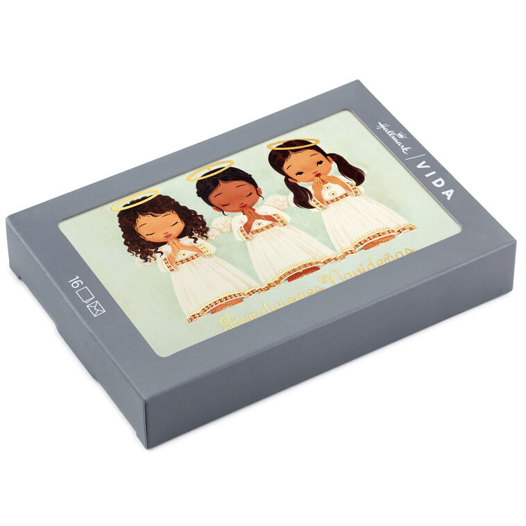 Three Little Angels Spanish-Language Boxed Christmas Cards, Pack of 16