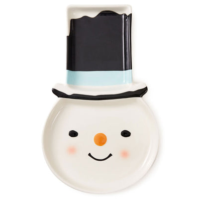 Snowman in Top Hat Divided Serving Platter, 14" L