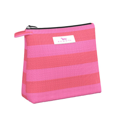 SCOUT Go Getter Woven Pouch in Bubblegum and Watermelon with breathable fabric, zip closure, and upright flat base.