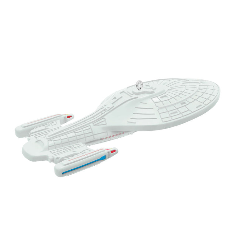 Mini U.S.S. Voyager starship ornament, Intrepid-class ship from Star Trek Voyager, Hallmark Keepsake sci-fi Christmas collectible
