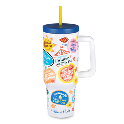 Gilmore girls stars hollow town festivals insulated travel cup, 40 oz.